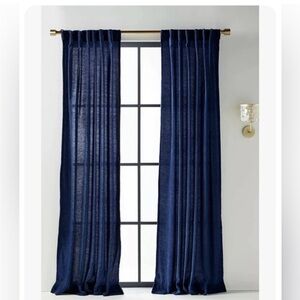 New Pair of Anthropologie Chenille Blue curtains 50x96in